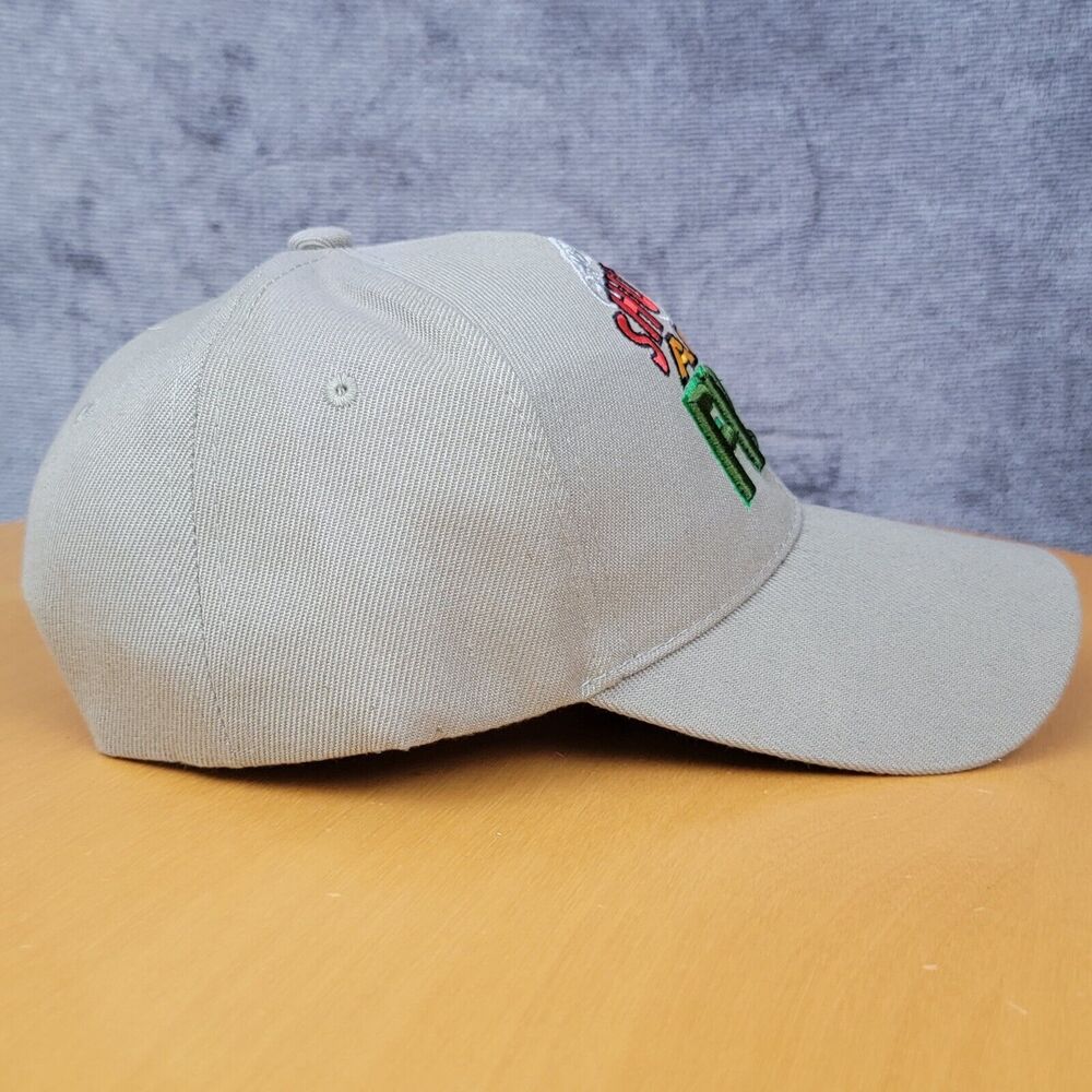 Embroidered Shut Up & Fish Fishing Hat Biege Adjustable Hook & Loop Trucker Cap - Picture 5 of 16